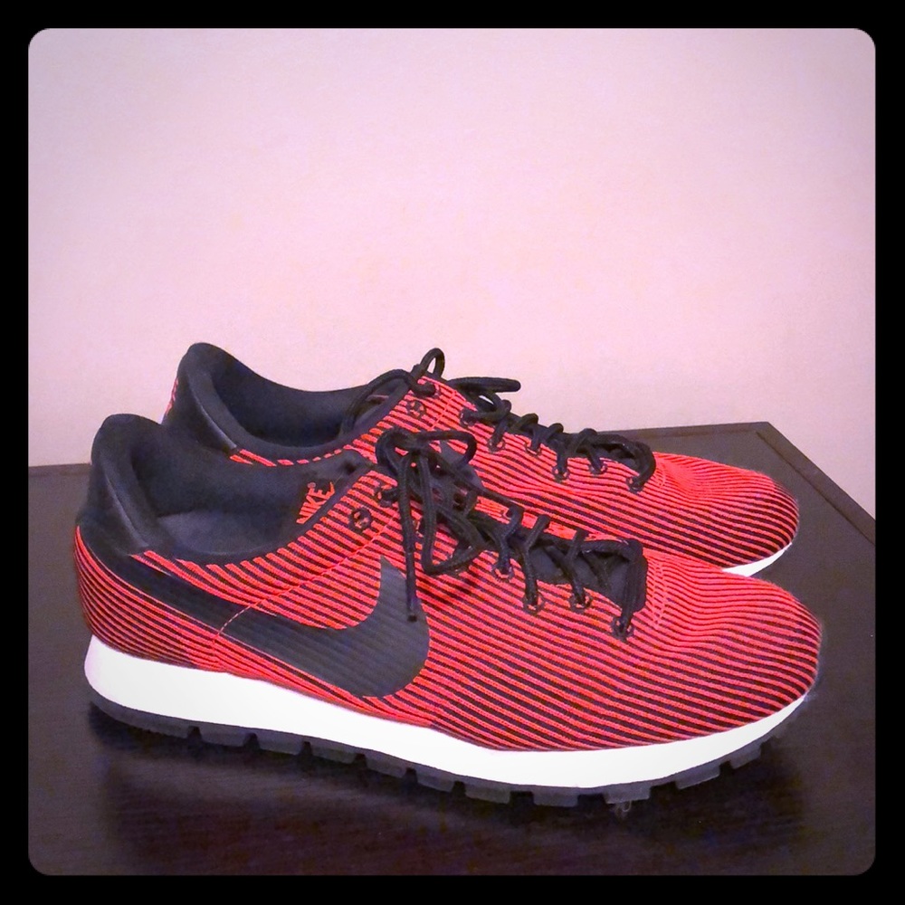 Red and black running shoes!